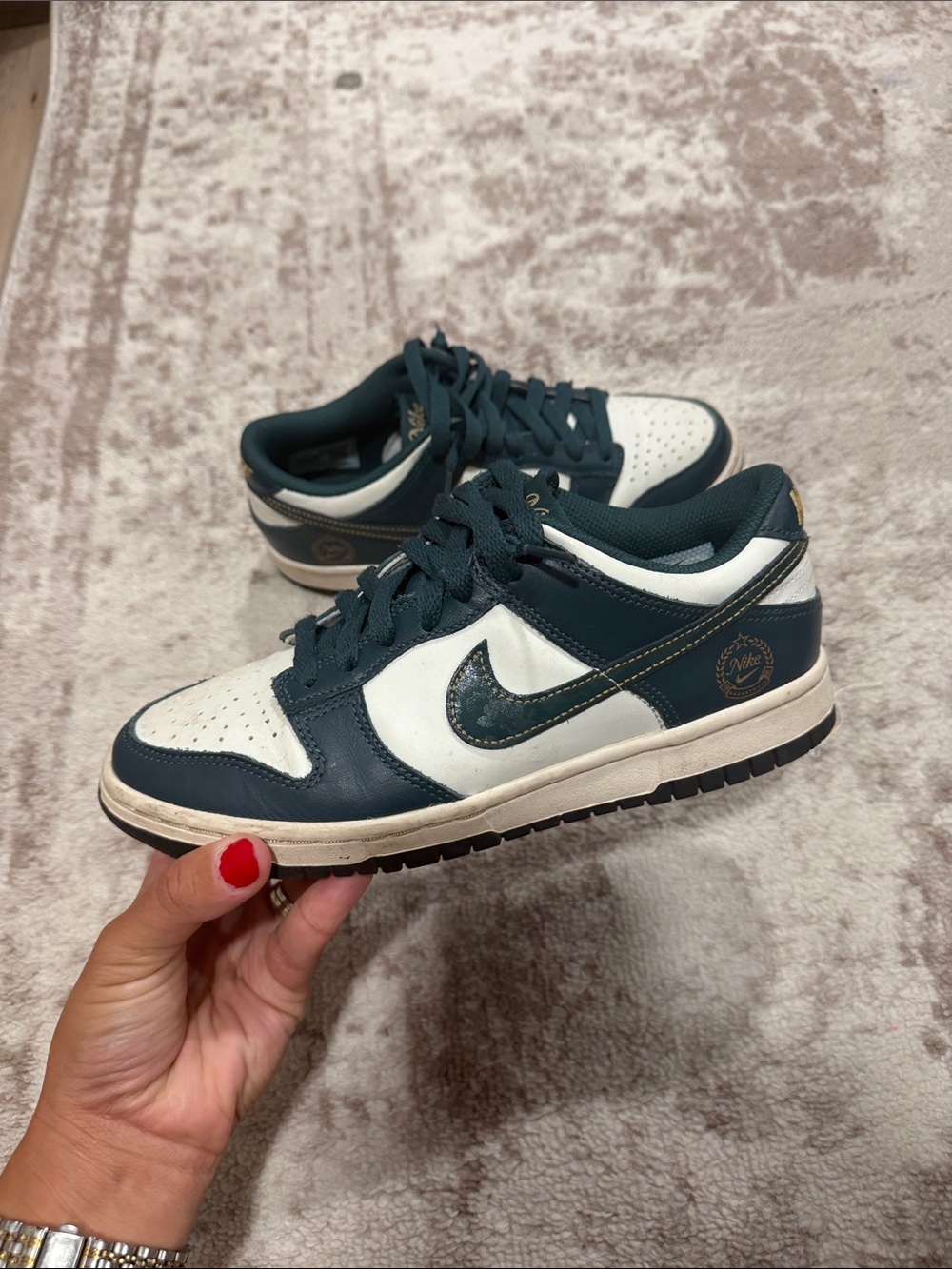 Nike Low-Top Sneakers in Dark Teal and White